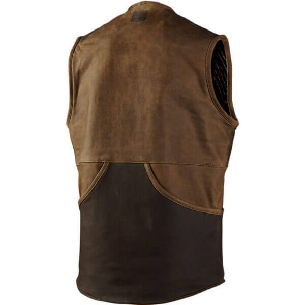 chaleco de piel con bolsillo moral