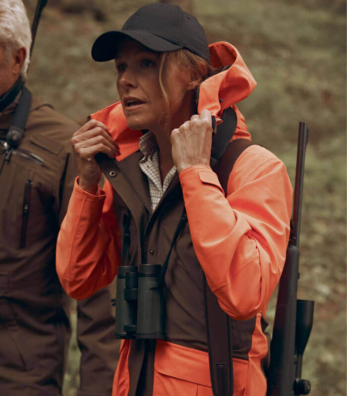 Chaqueta de caza para la mujer Naranja AltaVisibilidad e Impermeable