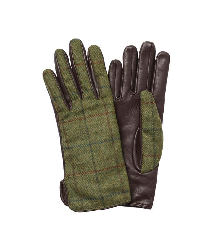 Guantes de piel y tweed de mujer - Chevalier - TuRopaDeCaza 