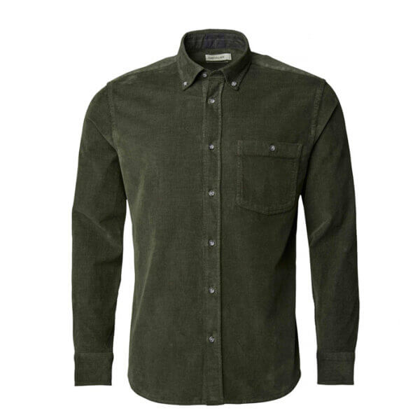 camisa de pana fina de color verde