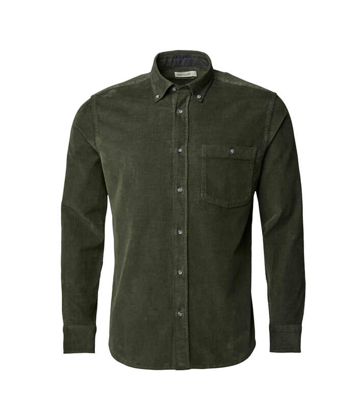 Camisa de pana fina de hombre, elástica. Moda Campera Chevalier