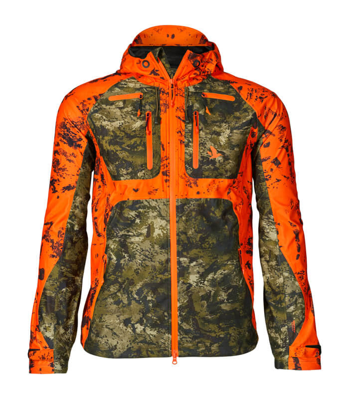 chaqueta caza seeland alta visibilidad naranja impermeable