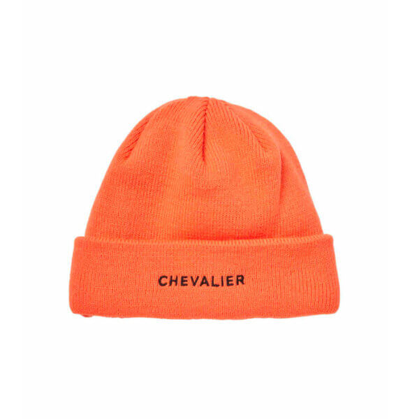 gorro de lana naranja de alta visibilidad y cortaviento con windstopper