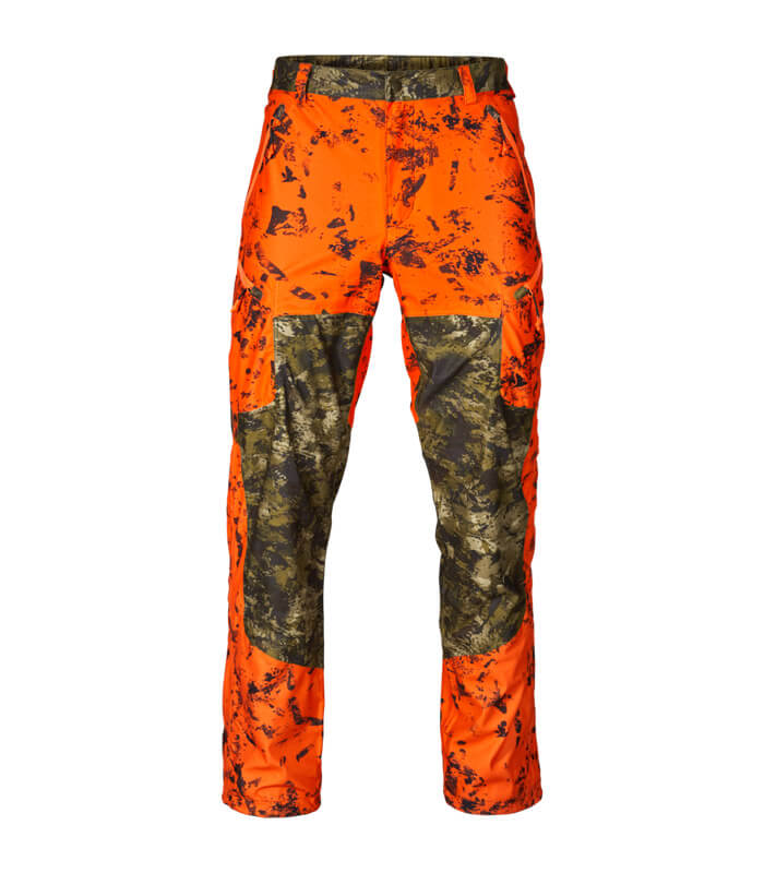 pantalones caza seeland impermeables alta visibilidad camu y naranja