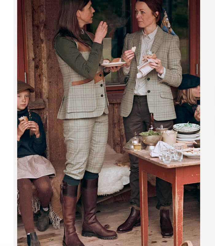 Chaqueta de Caza de Tweed para Mujer 100 Lana Merino