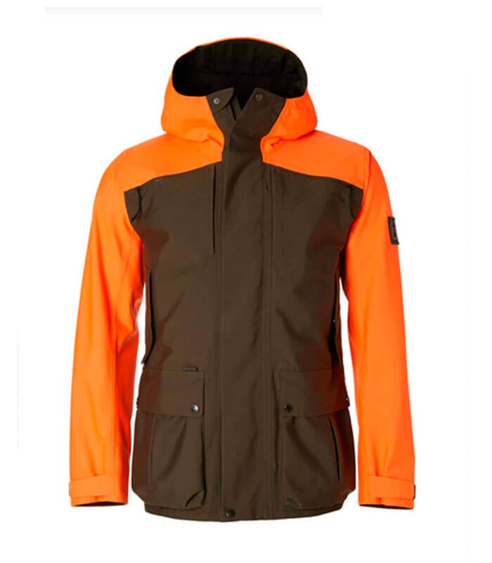 chaqueta de caza naranja de seguridad anti espinos