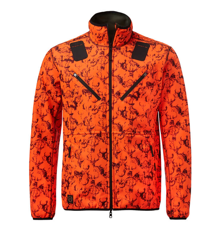 chaqueta polar reversible cortaviento naranja de alta visibilidad
