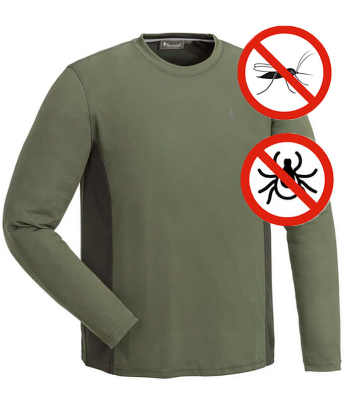 camiseta de caza manga larga anti garrapatas y mosquitos