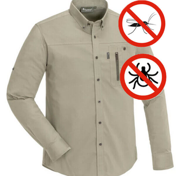 camisa de caza de manga larga anti mosquito y garrapatas