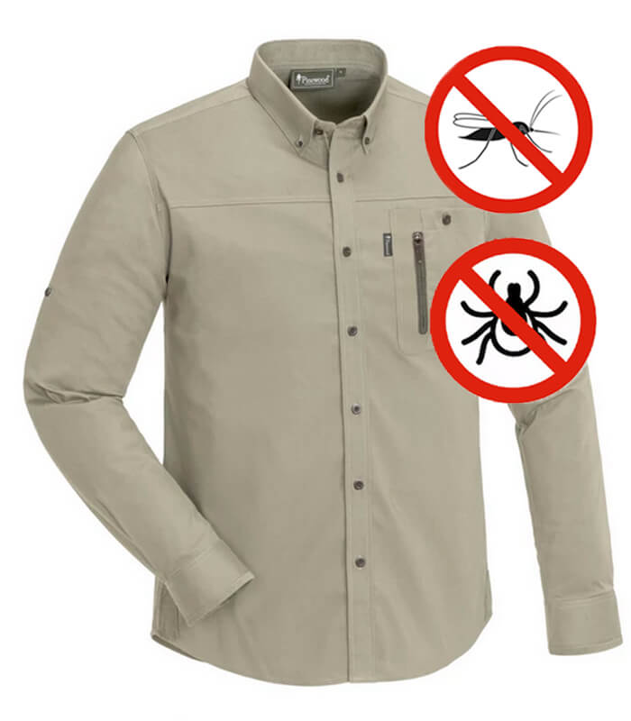 camisa de caza de manga larga anti mosquito y garrapatas
