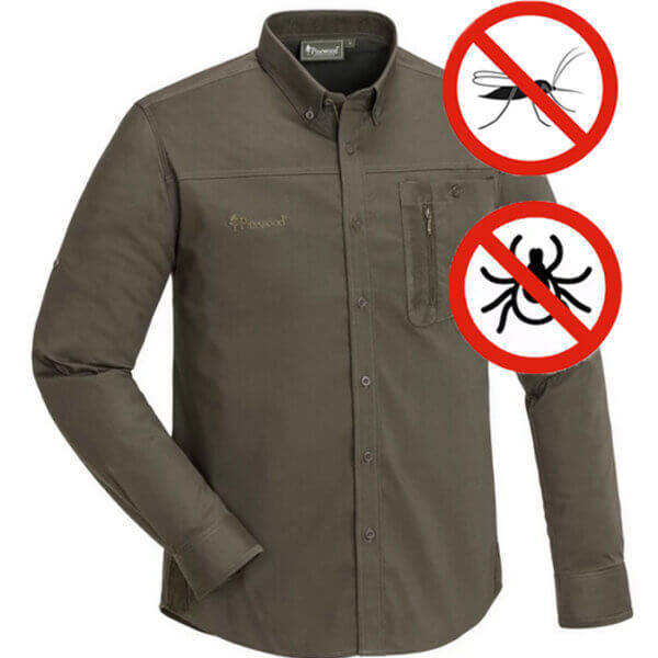 camisa de caza de manga larga anti mosquito y garrapatas