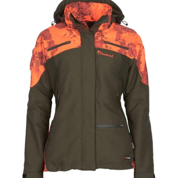 chaqueta de caza de mujer naranja alta visibilidad
