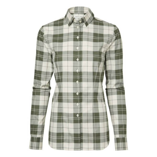 camisa de algodón organico para mujer de cuadros