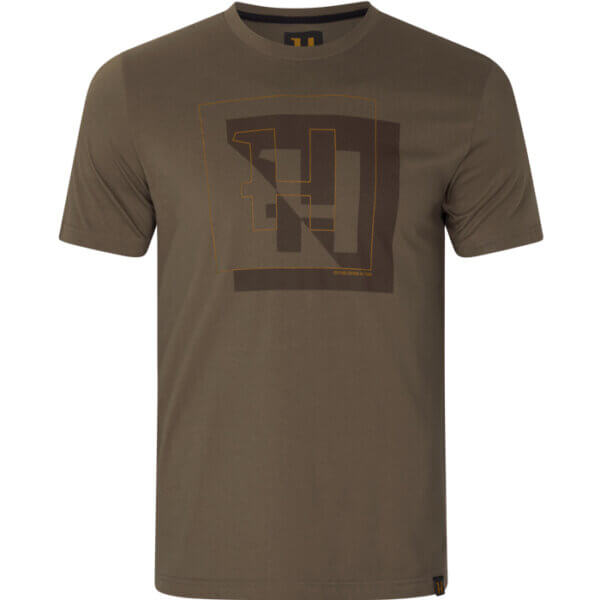 harkila-H-logo-camiseta-hombre-de-algodón-Major-brown