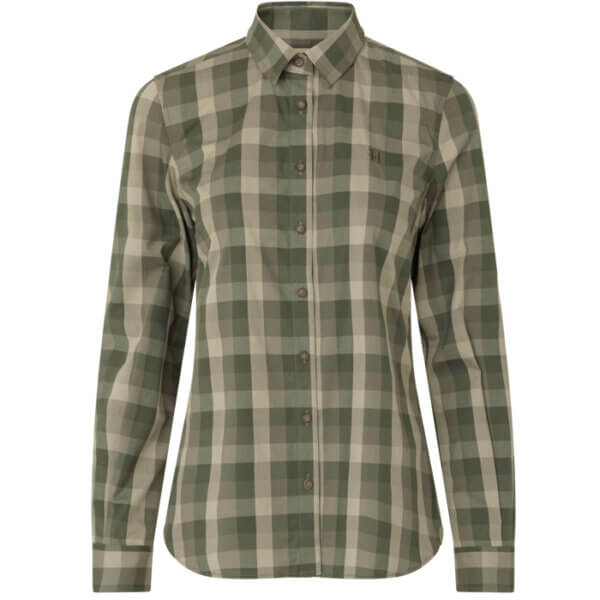 Akeena-camisa-de-cuadros-de-mujer-verde-Harkila-TuRopaDeCaza