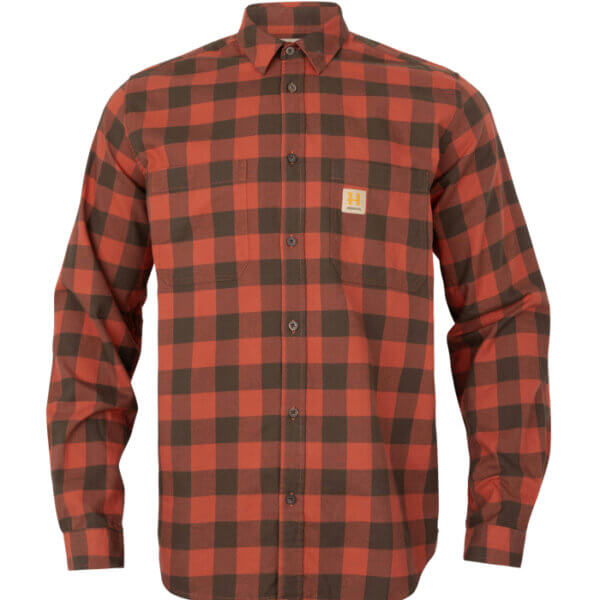 Scandinavian-Harkila-Camisa-hombre-de-cuadros-naranja-TuRopaDeCaza